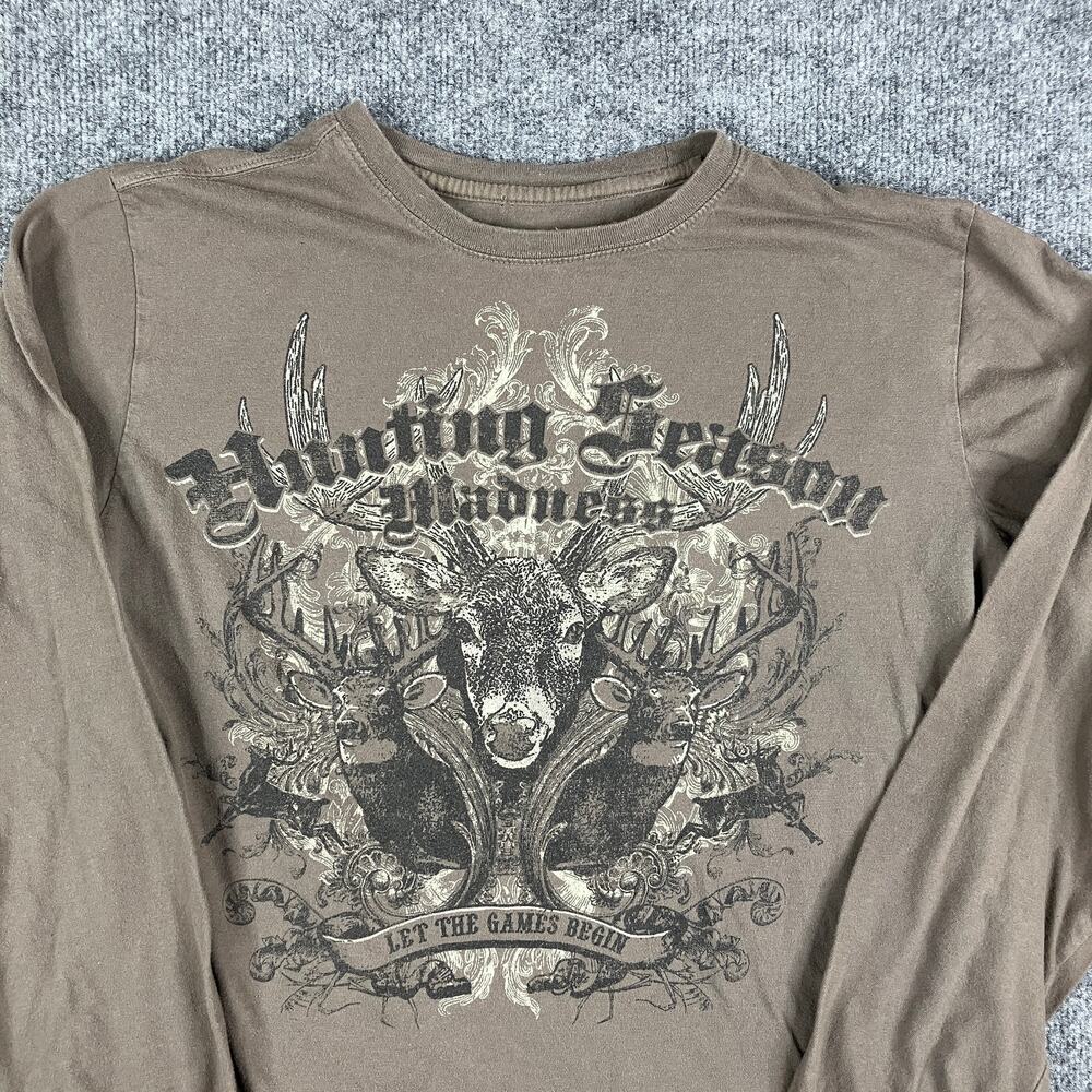 Ivory Outfitters TShirt Mens M Brown Long Sleeve Organic Cotton Hunting Tee